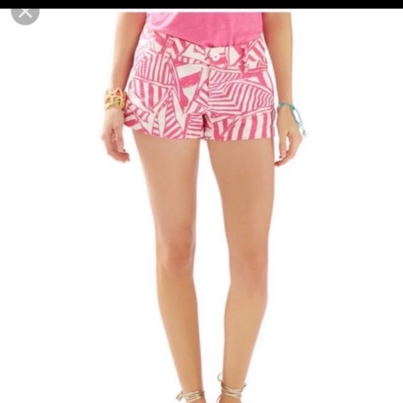 Lilly Pulitzer Walsh Pink White Yacht Sea Shorts - Picture 2 of 6